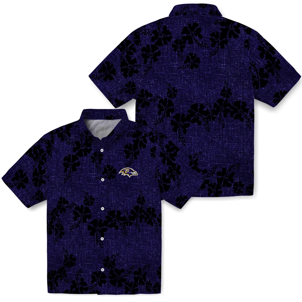 Baltimore Ravens Hawaiian Shirt - 50th State Flower | Moonbestprint