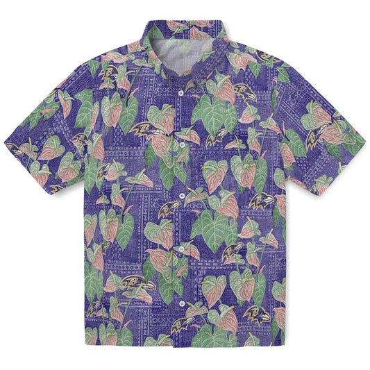 Baltimore Ravens Hawaiian Shirt - Anthurium Overlay | Moonbestprint