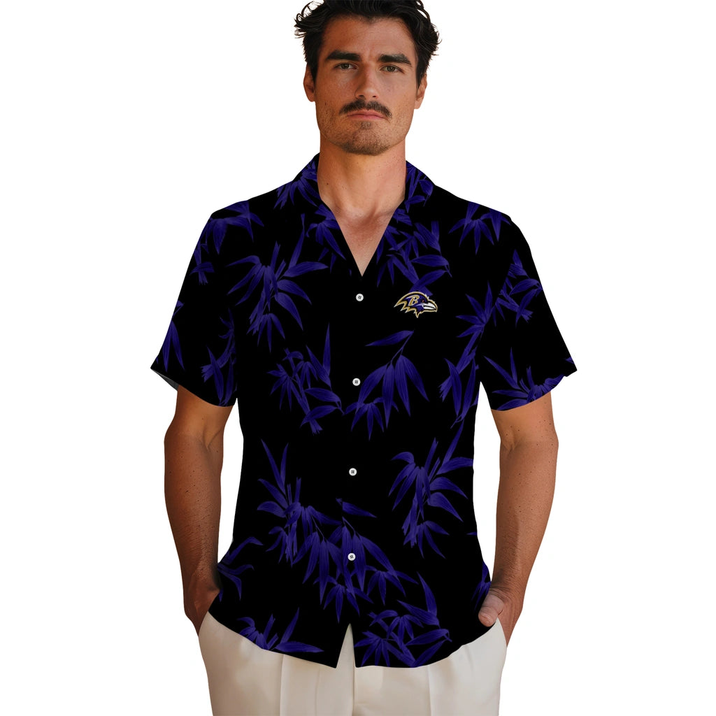 Baltimore Ravens Hawaiian Shirt - Bamboo Branches | Moonbestprint