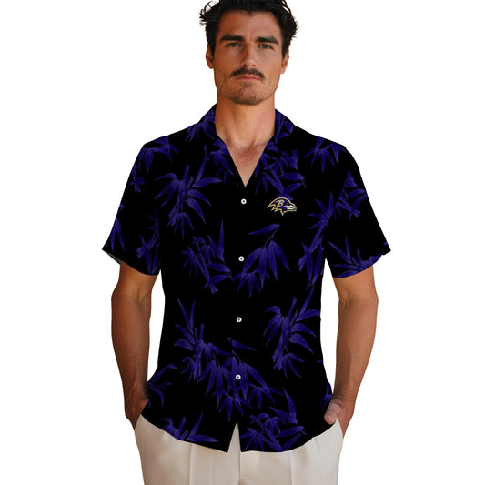 Baltimore Ravens Hawaiian Shirt - Bamboo Branches | Moonbestprint