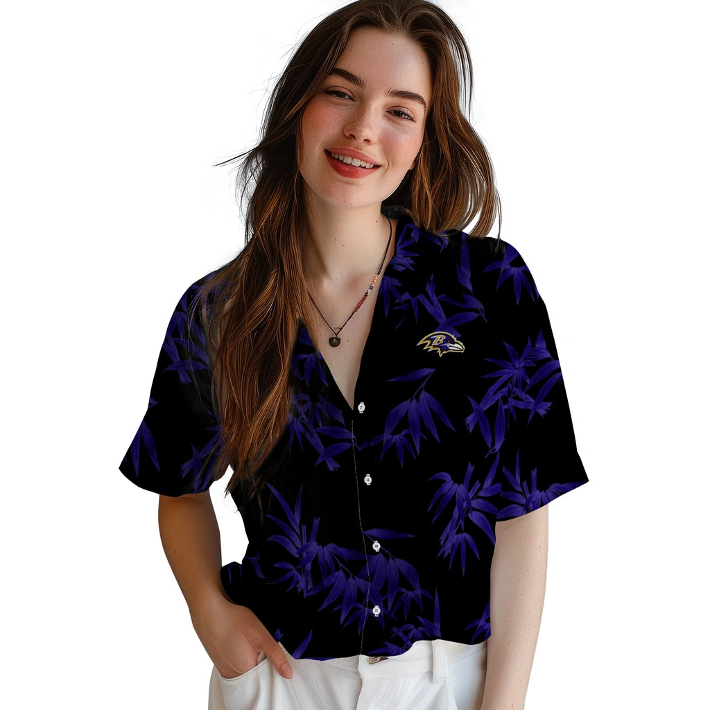 Baltimore Ravens Hawaiian Shirt - Bamboo Branches | Moonbestprint