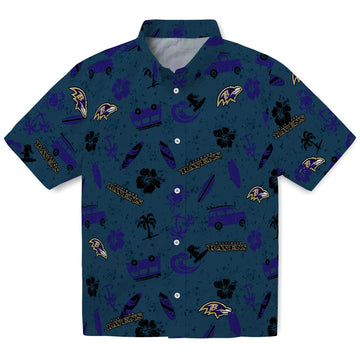 Baltimore Ravens Hawaiian Shirt - Beach Vibe | Moonbestprint