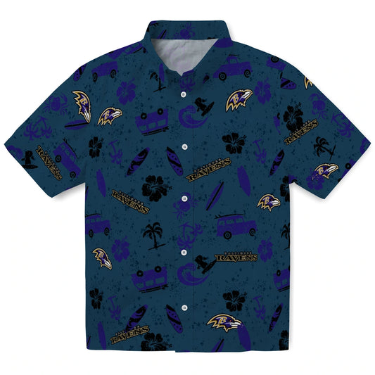 Baltimore Ravens Hawaiian Shirt - Beach Vibe | Moonbestprint