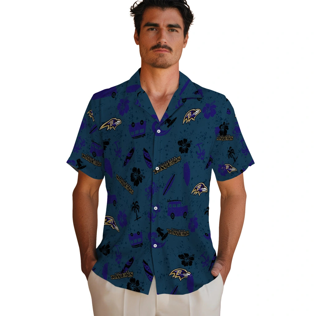 Baltimore Ravens Hawaiian Shirt - Beach Vibe | Moonbestprint