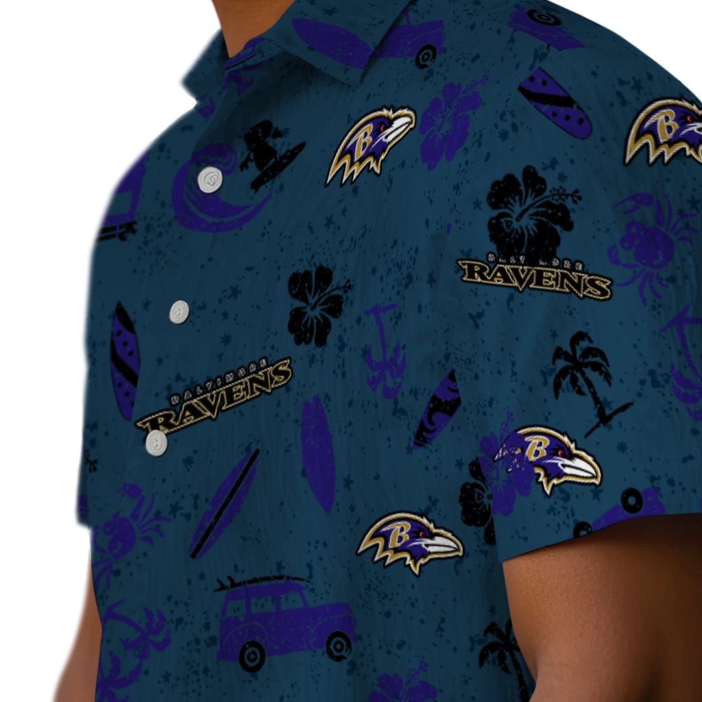 Baltimore Ravens Hawaiian Shirt - Beach Vibe | Moonbestprint