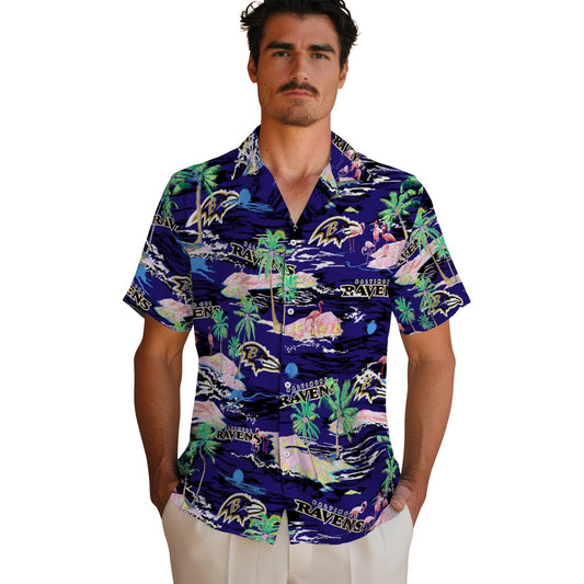Baltimore Ravens Flamingo Retreat 2026 Hawaiian Shirt – Moonbestprint