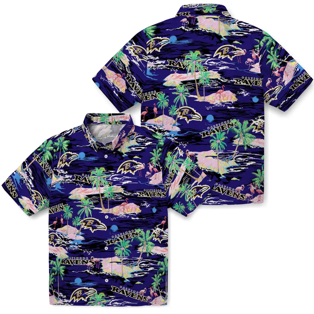 Baltimore Ravens Flamingo Retreat 2026 Hawaiian Shirt – Moonbestprint