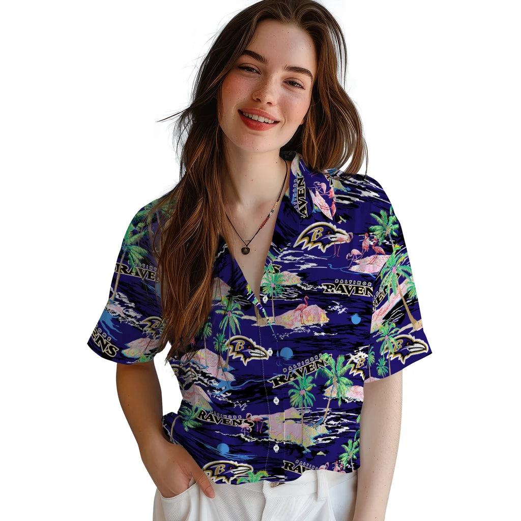 Baltimore Ravens Flamingo Retreat 2026 Hawaiian Shirt – Moonbestprint