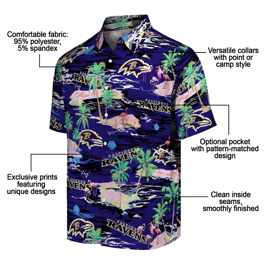 Baltimore Ravens Flamingo Retreat 2026 Hawaiian Shirt – Moonbestprint