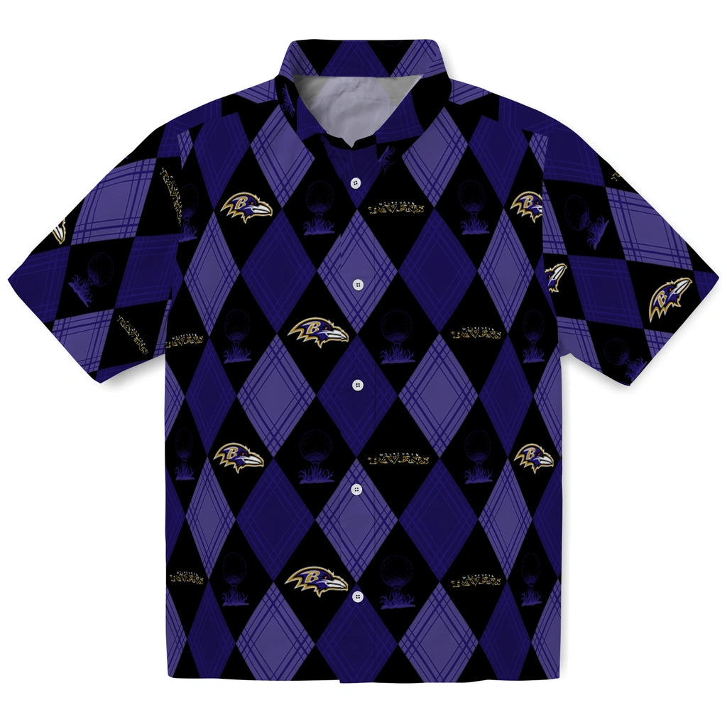 Baltimore Ravens Hawaiian Shirt - Golfing Plaid | Moonbestprint