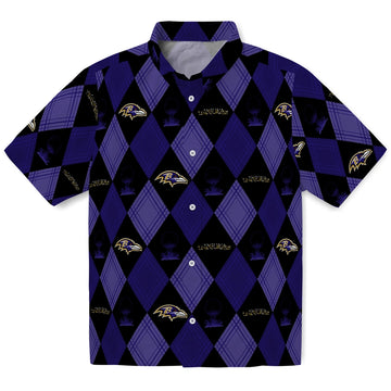 Baltimore Ravens Hawaiian Shirt - Golfing Plaid | Moonbestprint