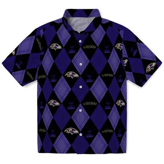 Baltimore Ravens Hawaiian Shirt - Golfing Plaid | Moonbestprint