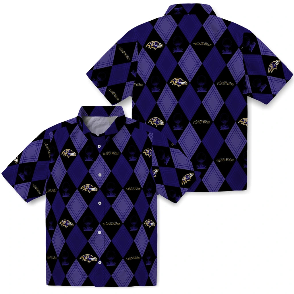 Baltimore Ravens Hawaiian Shirt - Golfing Plaid | Moonbestprint