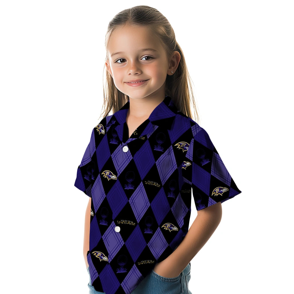 Baltimore Ravens Hawaiian Shirt - Golfing Plaid | Moonbestprint
