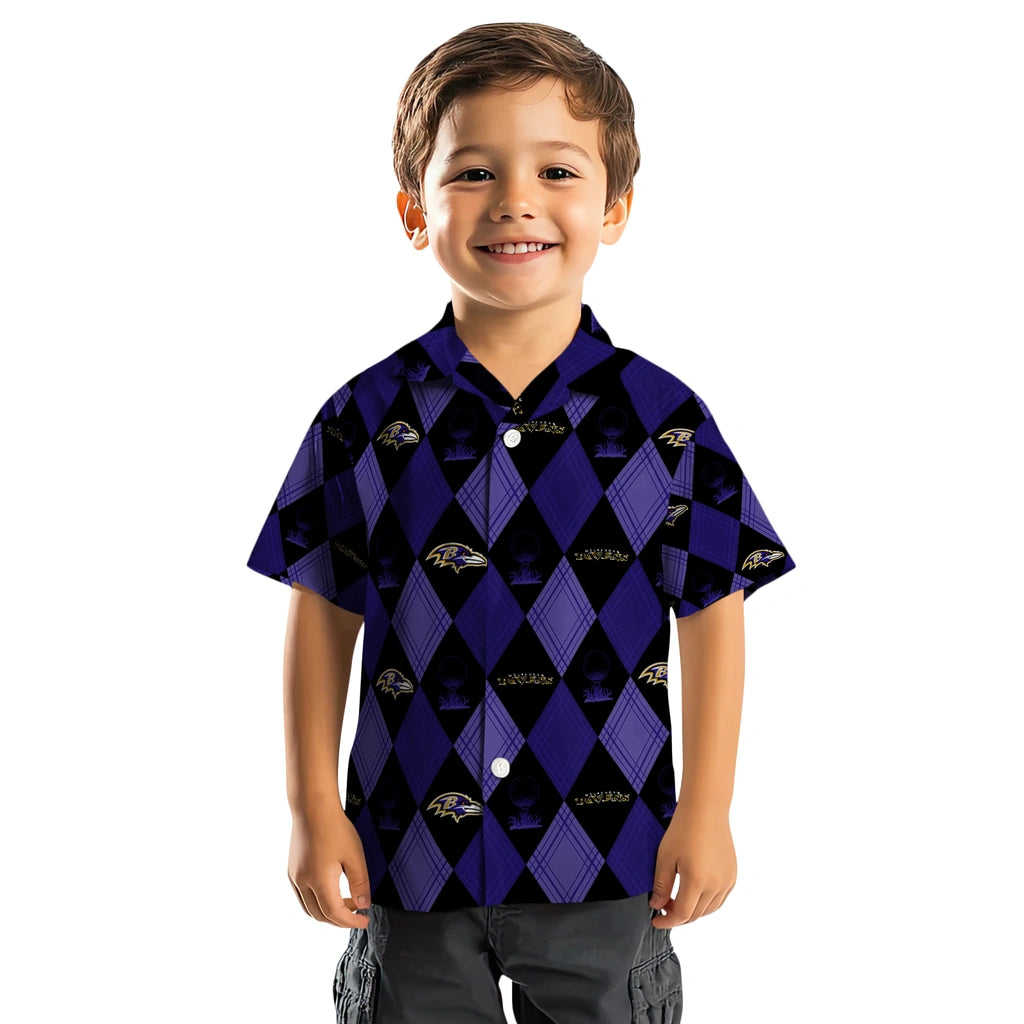 Baltimore Ravens Hawaiian Shirt - Golfing Plaid | Moonbestprint
