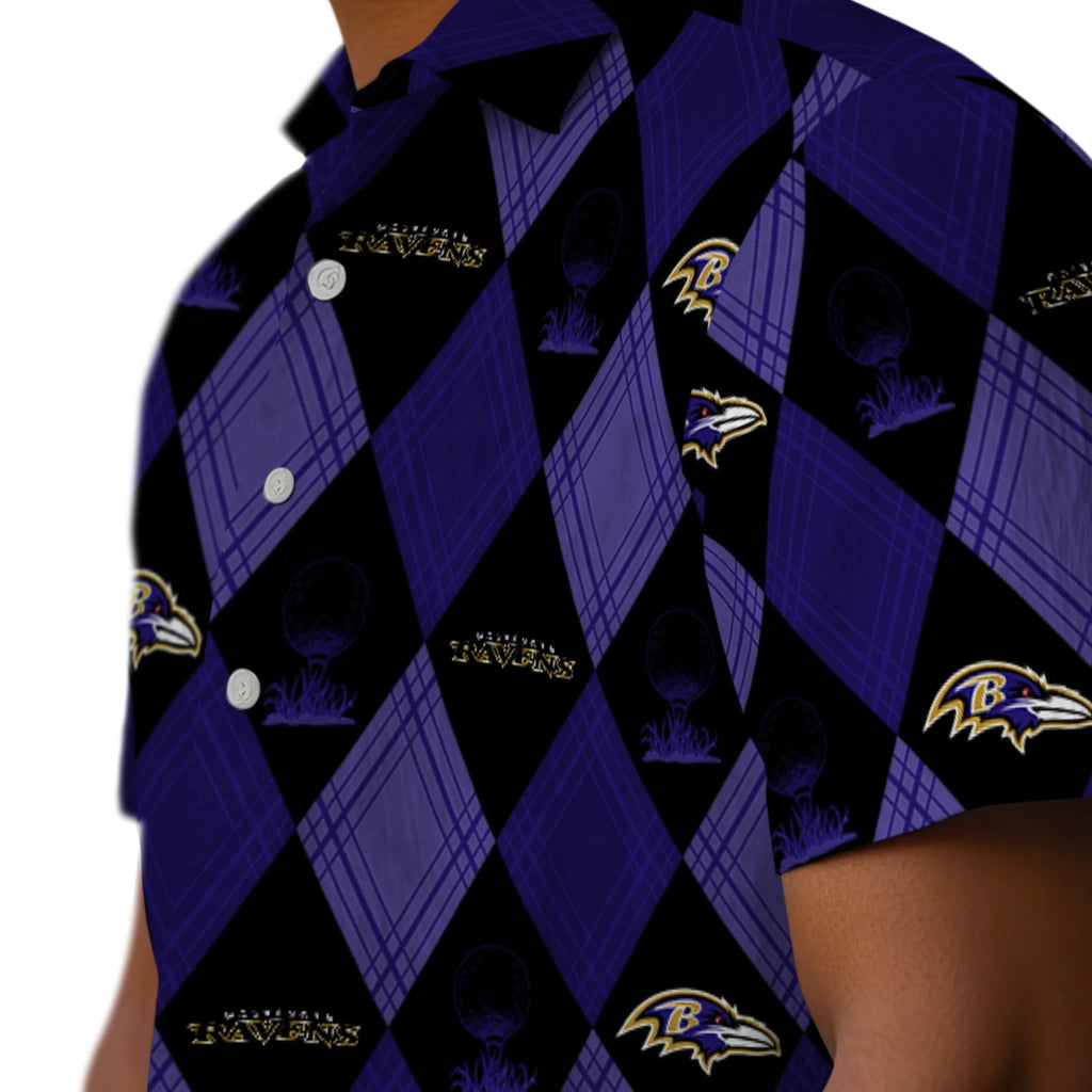 Baltimore Ravens Hawaiian Shirt - Golfing Plaid | Moonbestprint