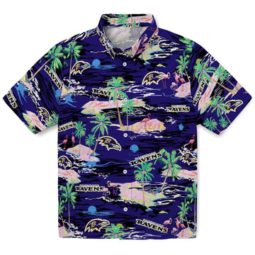 Baltimore Ravens Hawaiian Shirt - Hawaii Island | Moonbestprint