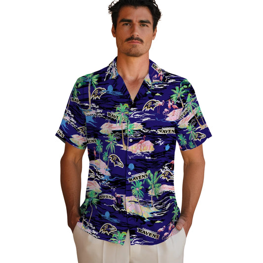 Baltimore Ravens Hawaiian Shirt - Hawaii Island | Moonbestprint