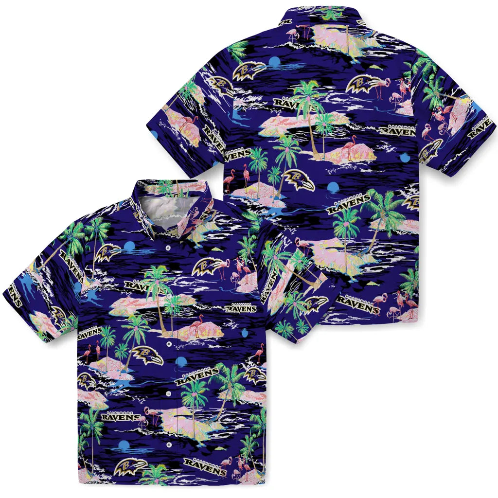Baltimore Ravens Hawaiian Shirt - Hawaii Island | Moonbestprint