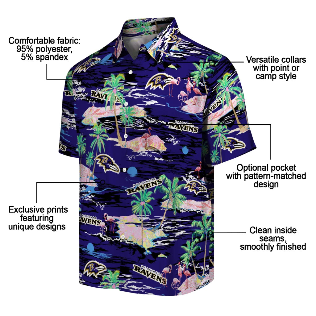 Baltimore Ravens Hawaiian Shirt - Hawaii Island | Moonbestprint