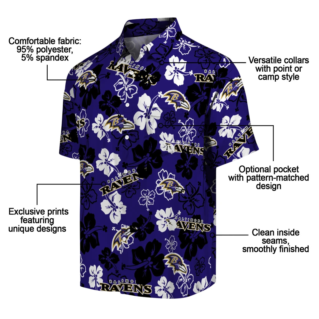 Baltimore Ravens Hibiscus Bloom Hawaiian Shirt – Moonbestprint