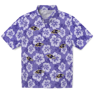 Baltimore Ravens Hawaiian Shirt - Hibiscus Cluster | Moonbestprint