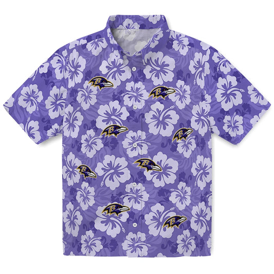 Baltimore Ravens Hawaiian Shirt - Hibiscus Cluster | Moonbestprint