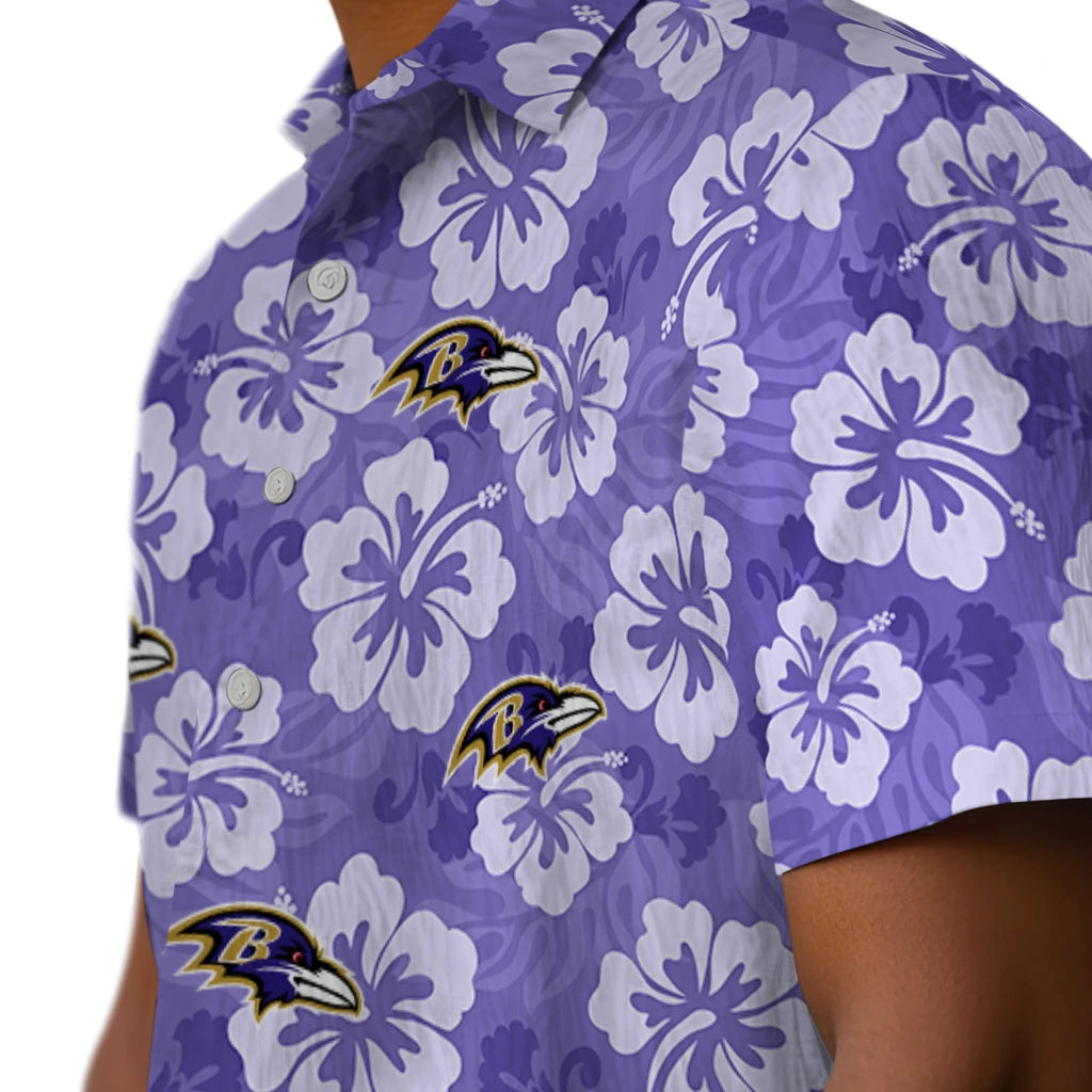 Baltimore Ravens Hawaiian Shirt - Hibiscus Cluster | Moonbestprint