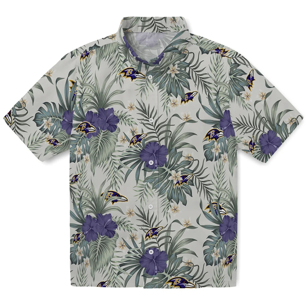 Baltimore Ravens Hawaiian Shirt - Hibiscus Designs | Moonbestprint