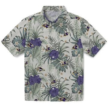 Baltimore Ravens Hawaiian Shirt - Hibiscus Designs | Moonbestprint