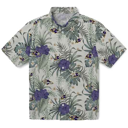 Baltimore Ravens Hawaiian Shirt - Hibiscus Designs | Moonbestprint