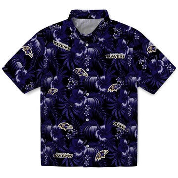 Baltimore Ravens Hawaiian Shirt - Hibiscus Exotic | Moonbestprint