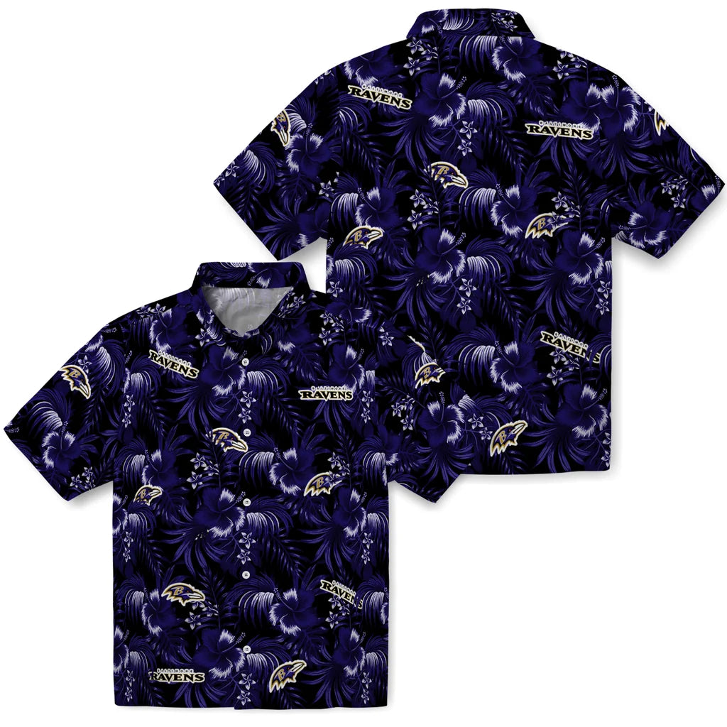 Baltimore Ravens Hawaiian Shirt - Hibiscus Exotic | Moonbestprint