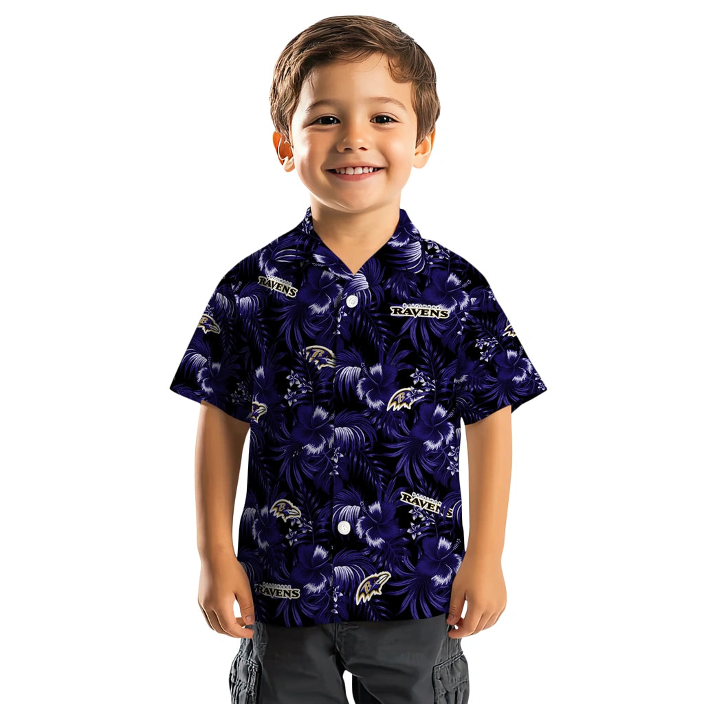 Baltimore Ravens Hawaiian Shirt - Hibiscus Exotic | Moonbestprint
