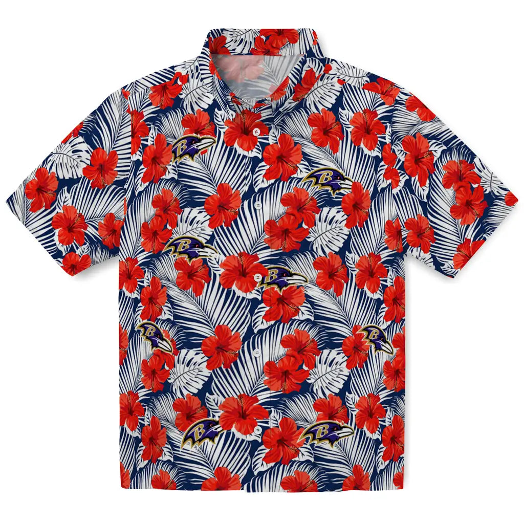 Baltimore Ravens Hawaiian Shirt - Hibiscus Fiesta | Moonbestprint