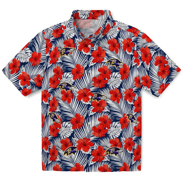 Baltimore Ravens Hawaiian Shirt - Hibiscus Fiesta | Moonbestprint