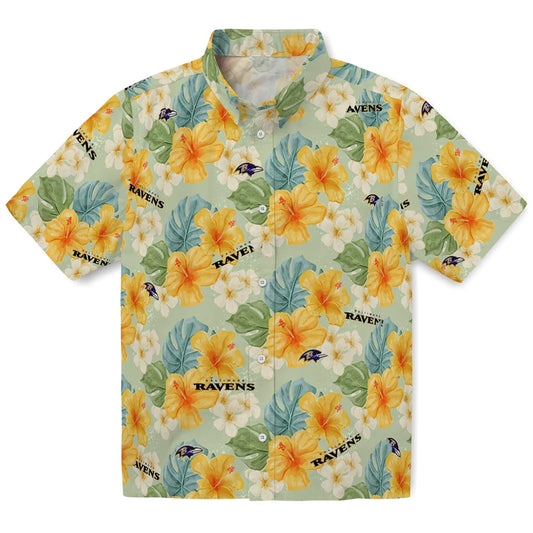 Baltimore Ravens Hawaiian Shirt - Hibiscus Mood | Moonbestprint