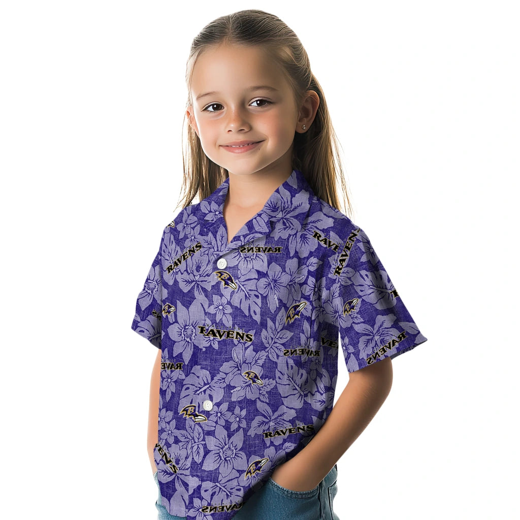 Baltimore Ravens Hawaiian Shirt - Hibiscus Oasis | Moonbestprint