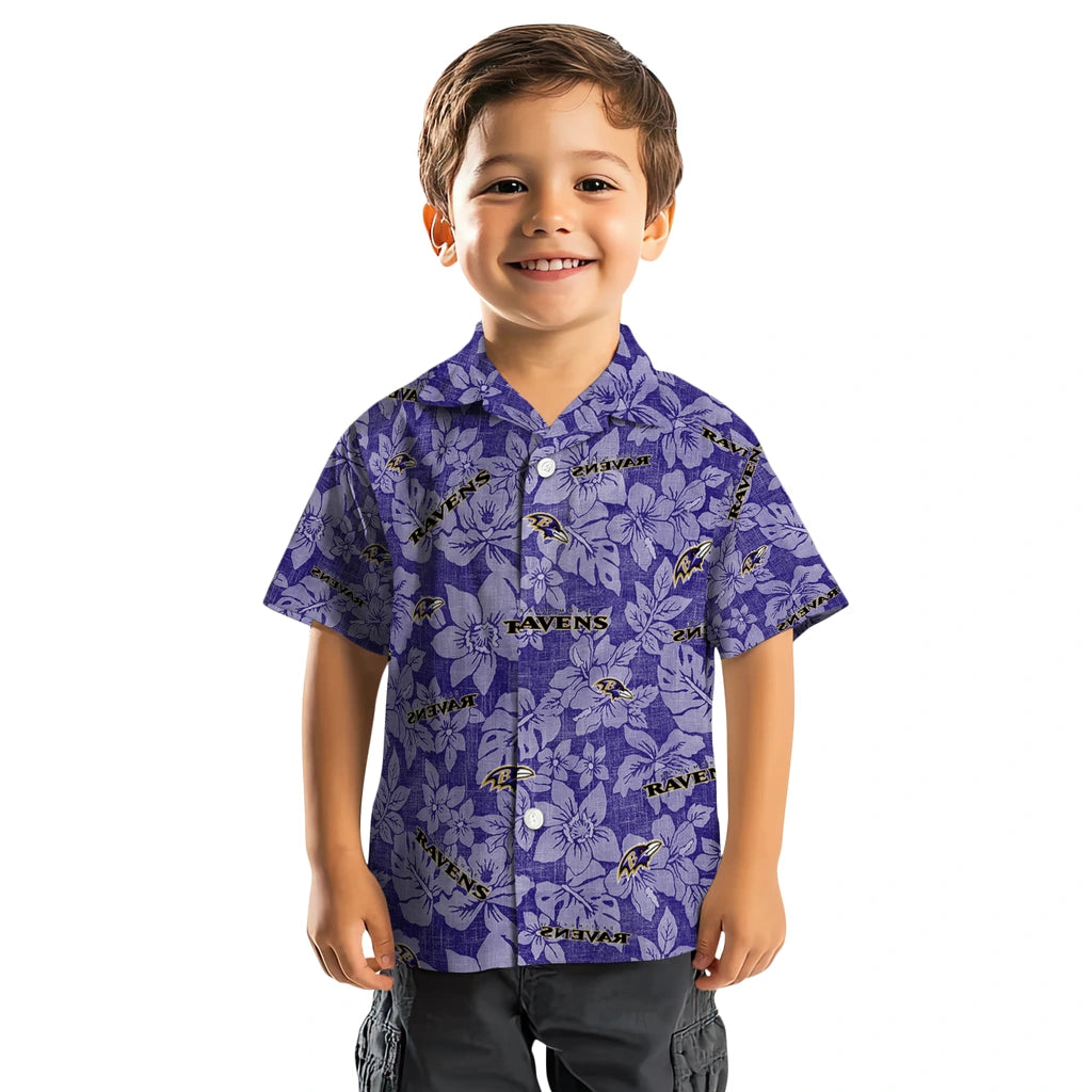 Baltimore Ravens Hawaiian Shirt - Hibiscus Oasis | Moonbestprint