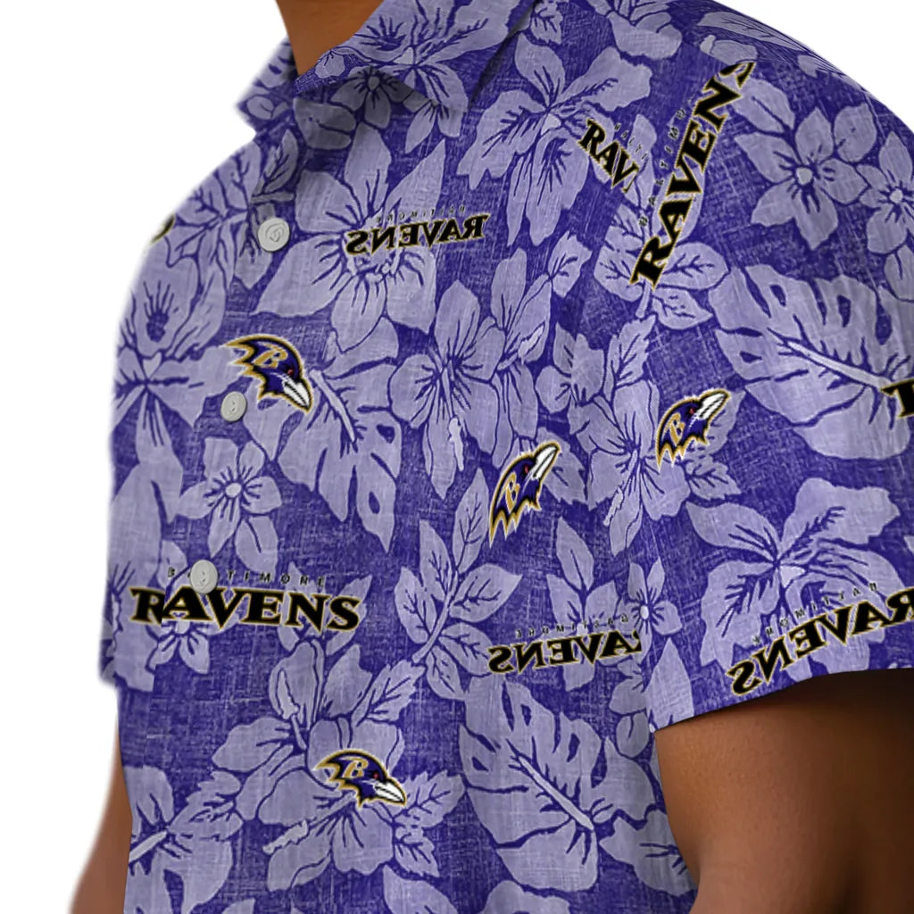 Baltimore Ravens Hawaiian Shirt - Hibiscus Oasis | Moonbestprint