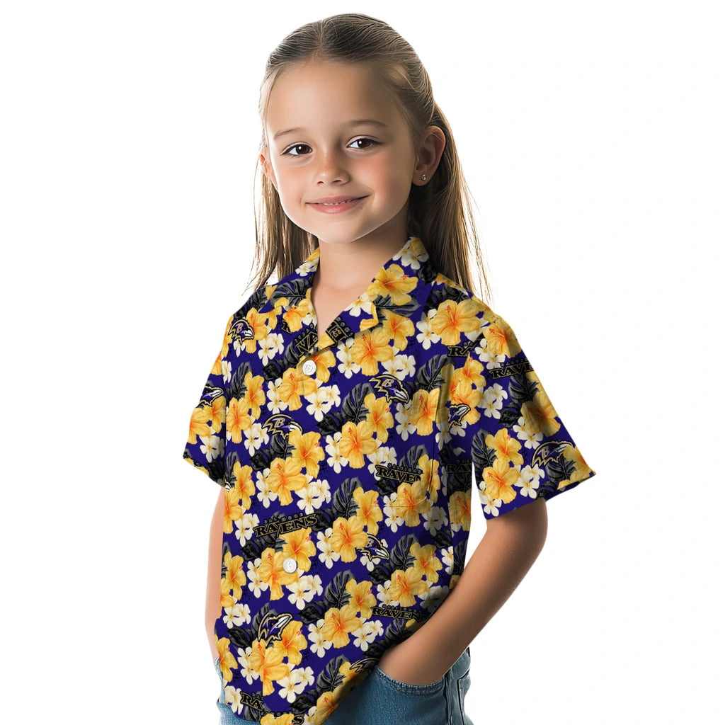 Baltimore Ravens Hawaiian Shirt - Hibiscus Tropics | Moonbestprint
