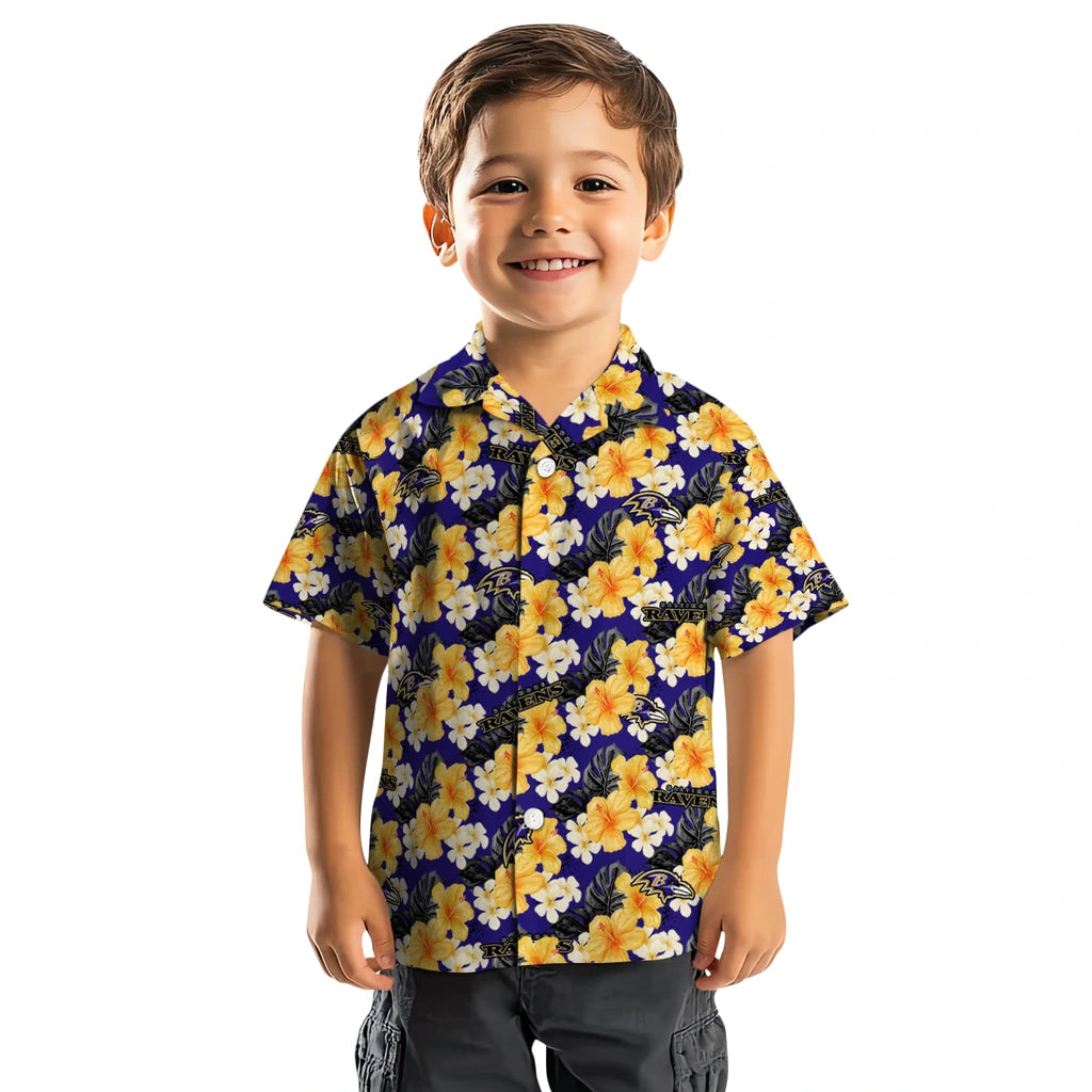 Baltimore Ravens Hawaiian Shirt - Hibiscus Tropics | Moonbestprint