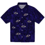 Baltimore Ravens Hawaiian Shirt - Leaf Outline | Moonbestprint