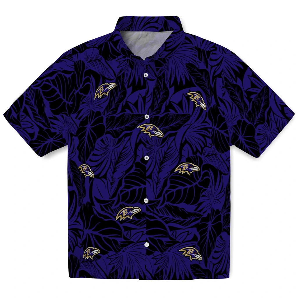 Baltimore Ravens Hawaiian Shirt - Monstera Layer | Moonbestprint