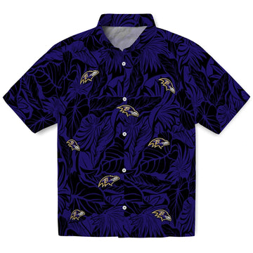 Baltimore Ravens Hawaiian Shirt - Monstera Layer | Moonbestprint