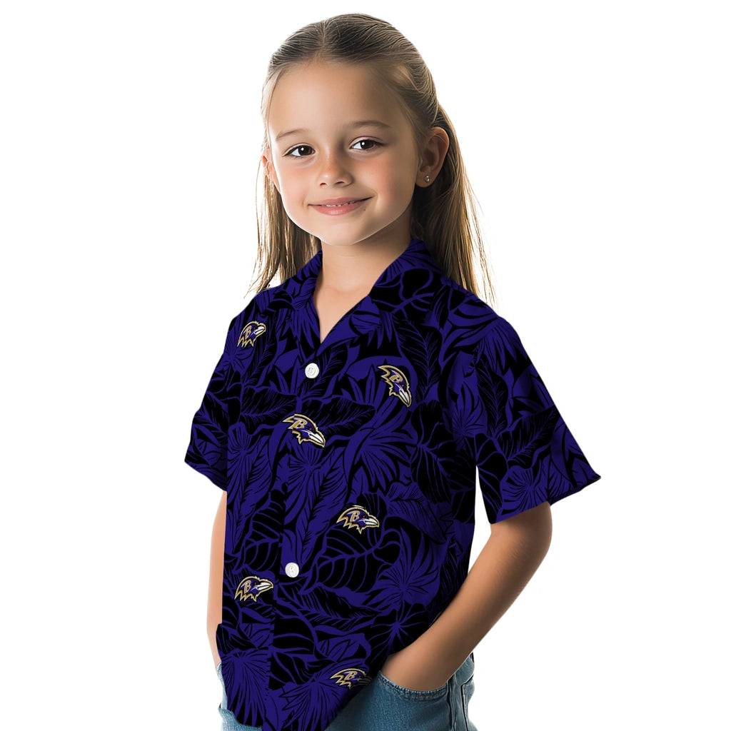 Baltimore Ravens Hawaiian Shirt - Monstera Layer | Moonbestprint