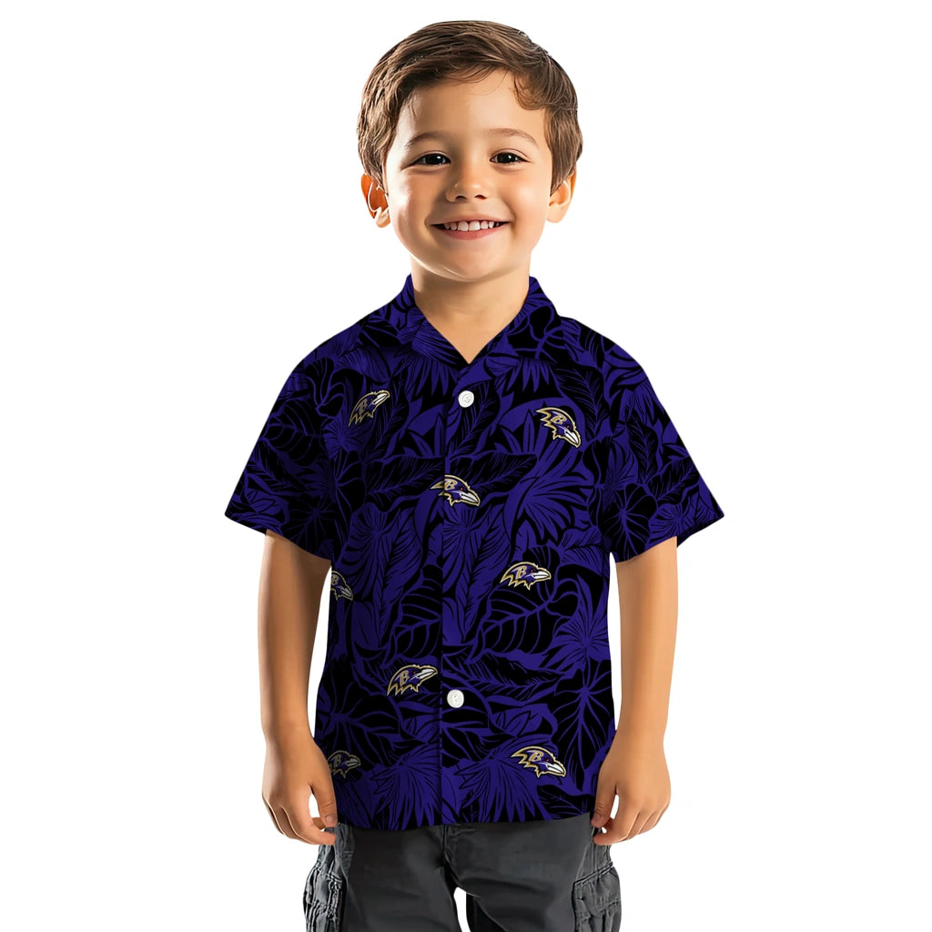 Baltimore Ravens Hawaiian Shirt - Monstera Layer | Moonbestprint