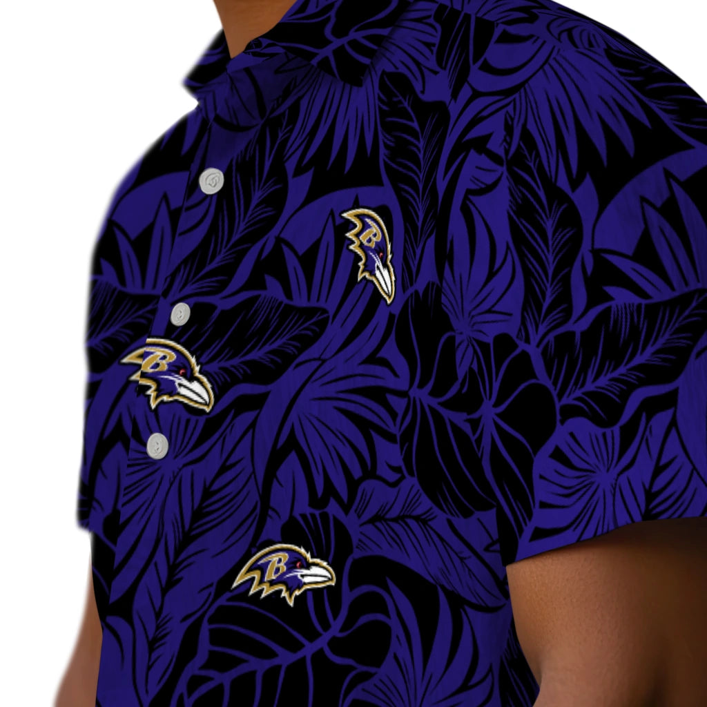 Baltimore Ravens Hawaiian Shirt - Monstera Layer | Moonbestprint