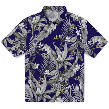 Baltimore Ravens Hawaiian Shirt - Palm Leaves | Moonbestprint