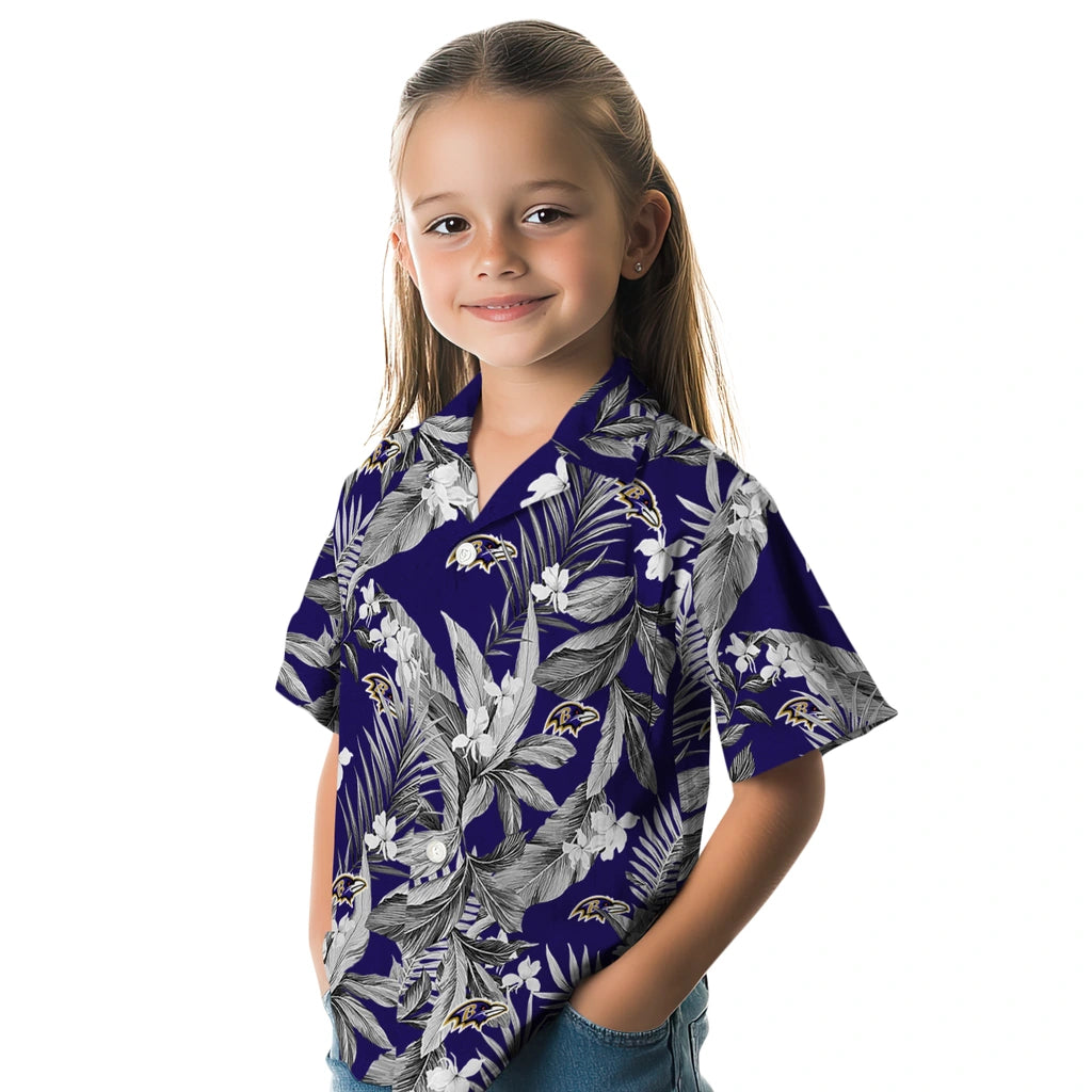 Baltimore Ravens Hawaiian Shirt - Palm Leaves | Moonbestprint